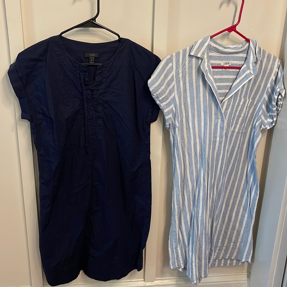 Two jcrew shirt dresses